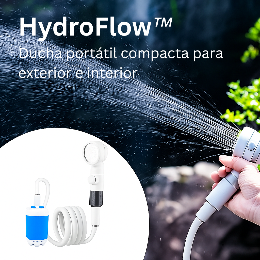 HydroFlow™ | Ducha portátil compacta para exterior e interio