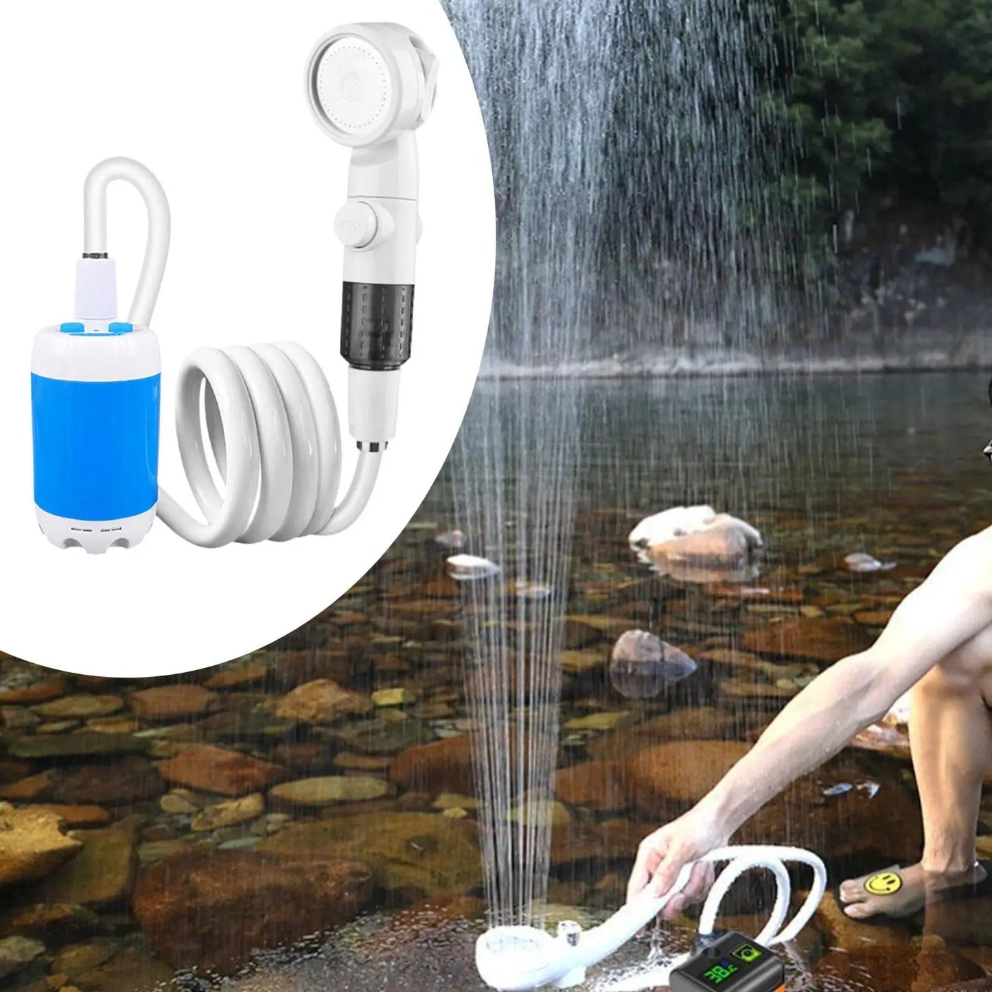 HydroFlow™ | Ducha portátil compacta para exterior e interio